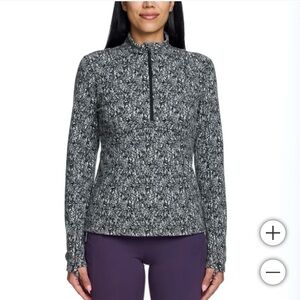 Spyder Women's Grey and White Pattern Half Zip Jacket Medium NWT